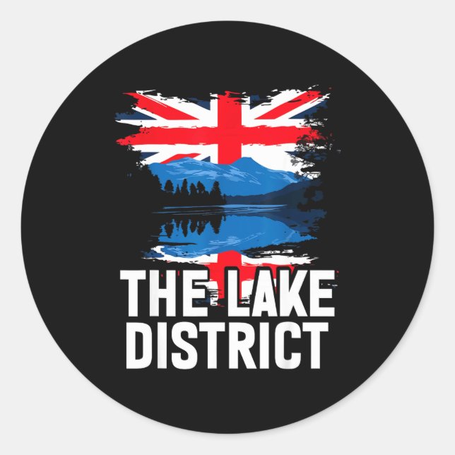 Der Lake District + Britische Flagge  Runder Aufkleber (Vorderseite)