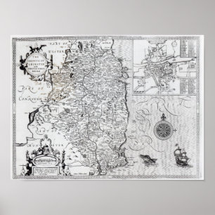 Der Landkreis von Leinster mit der Stadt Dublin Poster