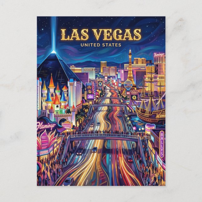 Der Las Vegas Strip Nevada Postkarte (Vorderseite)