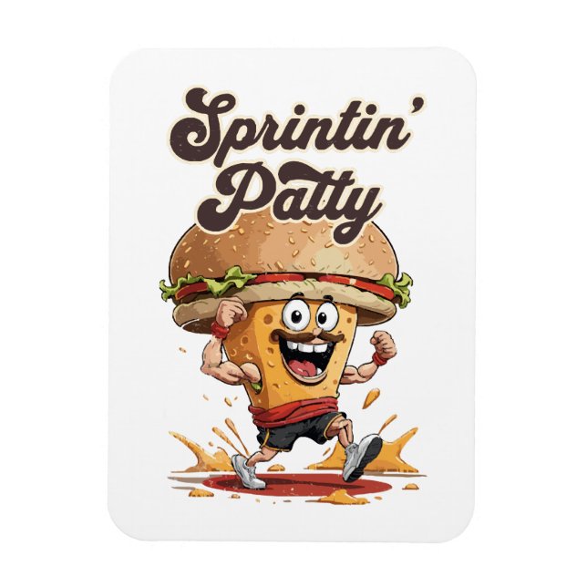Der Laufende Cheeseburger Magnet (Vertikal)