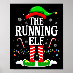 Der laufende Elf Weihnachten Laufend Lustiger Läuf Poster