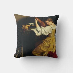 Der Lautenspieler von Orazio Gentileschi Kunst Kissen