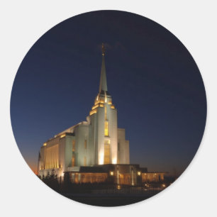 Der LDS-Tempel in Rexburg Runder Aufkleber