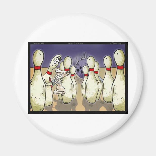 Der lebende Bowling wird Geschenke, T-Shirts, Kart Magnet (Vorne)