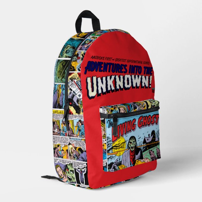 Der lebende Geist Horror-Comic-Rucksack  Bedruckter Rucksack (Rückseitige Ecke links)
