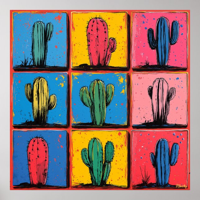 Der lebendige Cactus Pop Kunstdruckerei für eine s Poster (Vorne)