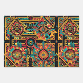Der lebendige Cyan "Aztec Dream" ist ein Mattepapi Geschenkpapier Set