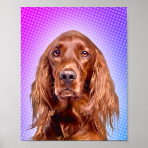 Der lebendige irische Setter Pop Art Poster