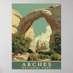 Der lebendige Nationalpark der Retro-Arches Poster