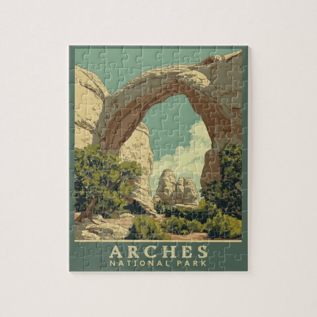 Der lebendige Nationalpark der Retro-Arches Puzzle (Vertikal)