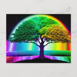 Der lebendige Regenbogenbaum des Lebenssymbols Postkarte