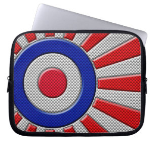Der lebendige Roundel Sunburst Design Carbon Fibre Laptopschutzhülle