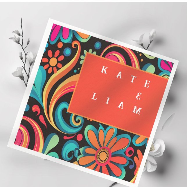 Der lebendige Stil der 70er Jahre Serviette (Von Creator hochgeladen)