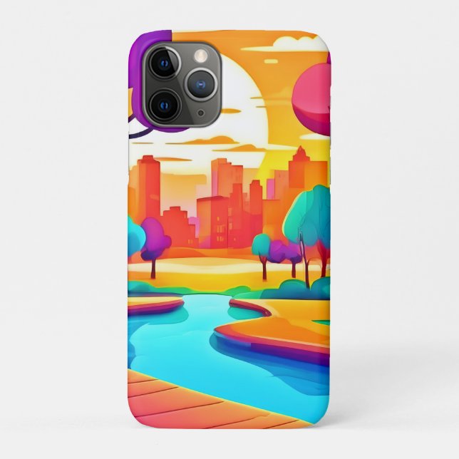 Der lebendige Sunset City Park Case-Mate iPhone Hülle (Rückseite)