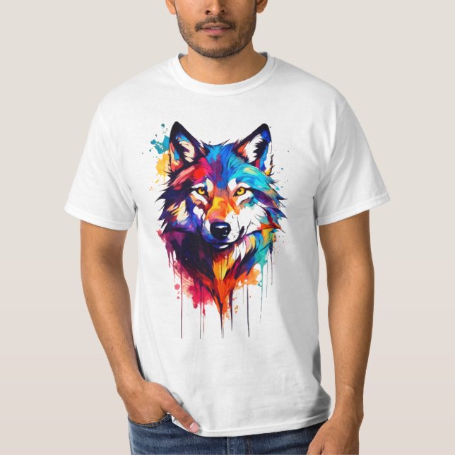 Der lebendige Wolf Art T - Shirt (Vorderseite)