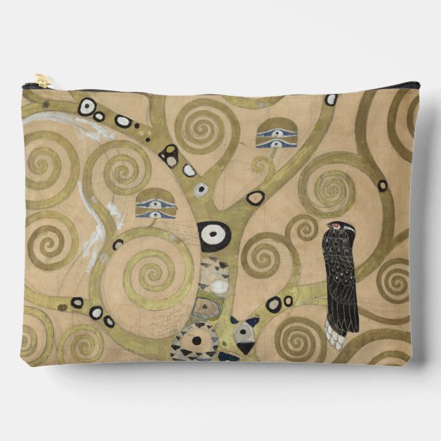Der Lebensbaum, Gustav Klimt Ölgemälde Zubehörtasche (Vorderseite)