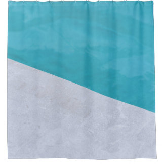 Der leere graue Boden am Pool Duschvorhang