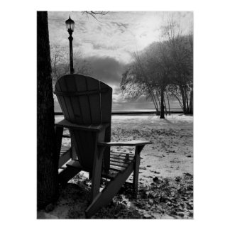 Der leere Stuhl am See Poster