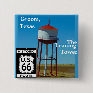 Der lehnende Turm von Texas im Bräutigam - Button