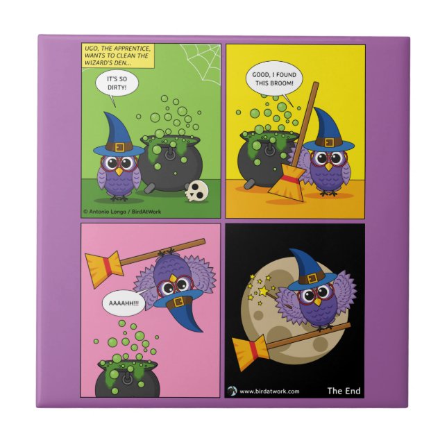 Der Lehrassistent - Comic reinigen Fliese (Vorderseite)