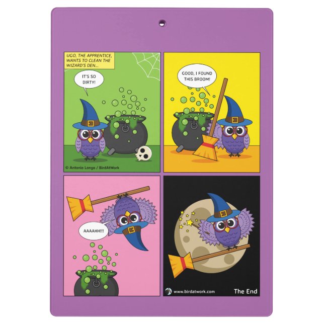 Der Lehrassistent - Comic reinigen Klemmbrett (Rückseite)