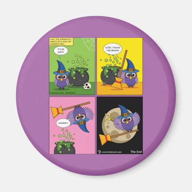Der Lehrassistent - Comic reinigen Magnet (Vorne)