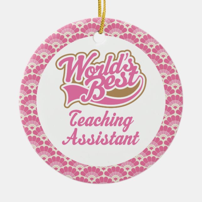 Der Lehrassistent-Geschenk-Verzierung der Welt Keramik Ornament (Vorne)