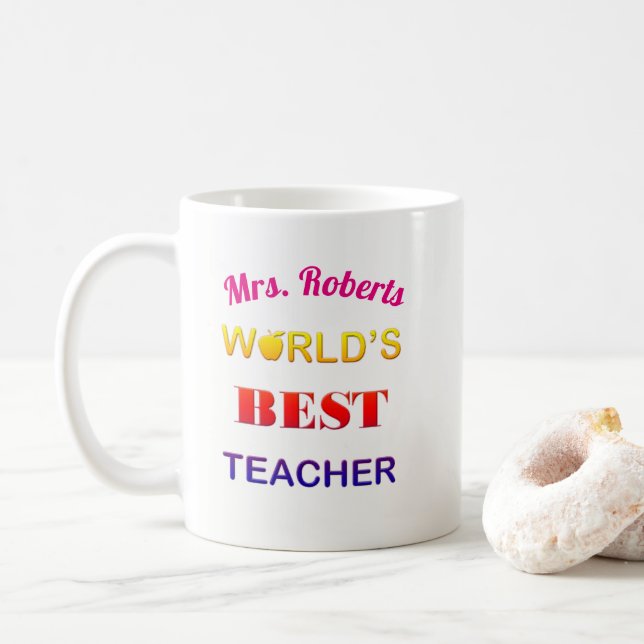 Der Lehrer-Kaffee-Tassen-Tassen der Welt beste Tasse (Mit Donut)