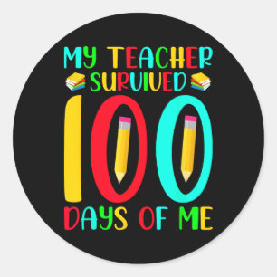 Der Lehrer überlebte 100 Tage von mir 100. Schulta Runder Aufkleber