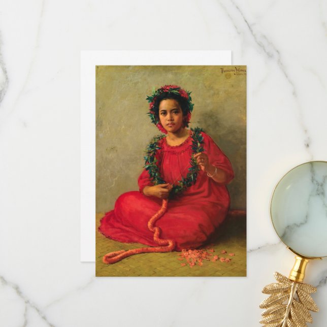 Der Lei Maker von Theodore Wores Dankeskarte (Vorderseite/Rückseite Beispiel)