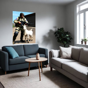 Der Leibwächter der Ziege   AI Art Poster