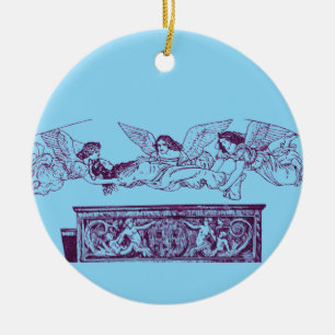 Der Leichnam der heiligen Katharina wird von Engel Keramik Ornament