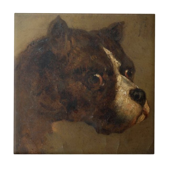 Der Leiter eines Bulldog (von Théodore Géricault) Fliese (Vorderseite)