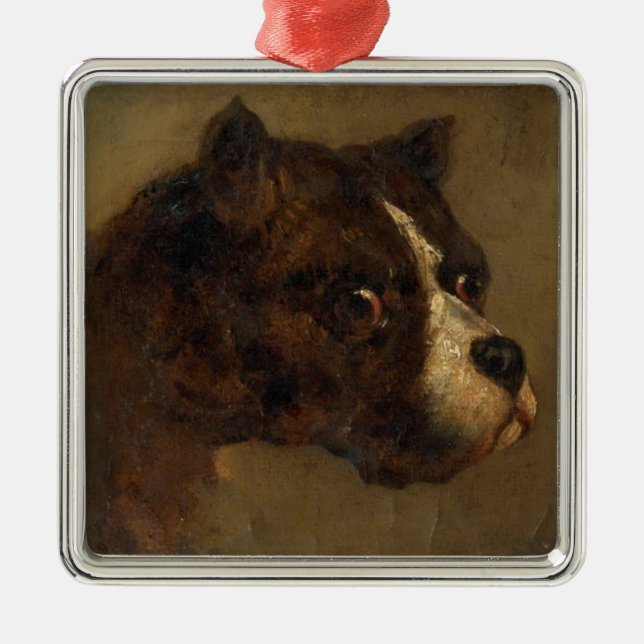Der Leiter eines Bulldog (von Théodore Géricault) Ornament Aus Metall (Vorne)
