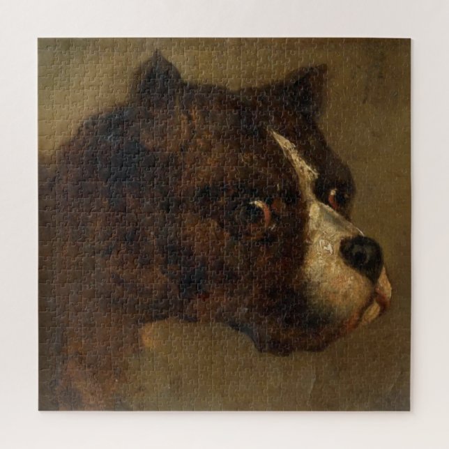 Der Leiter eines Bulldog (von Théodore Géricault) Puzzle (Vertikal)