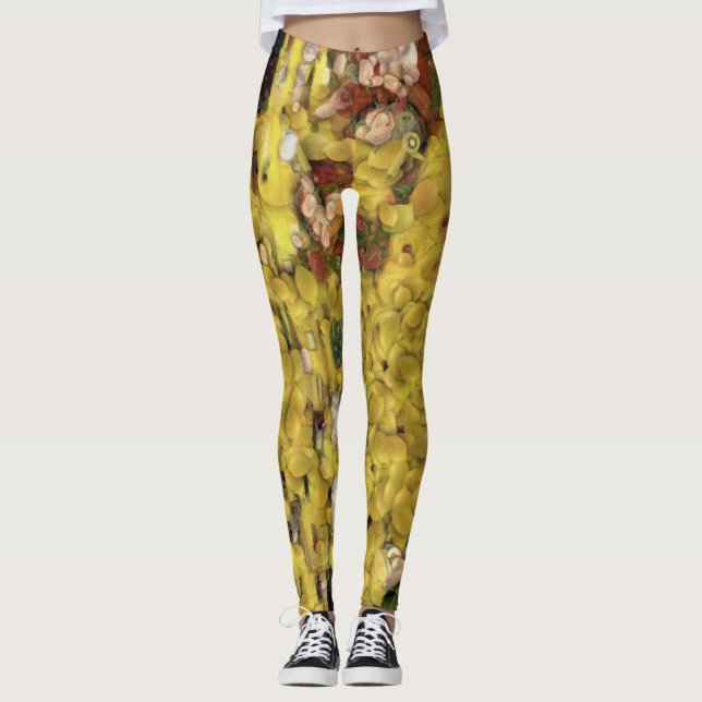 Der Lemon Kiss Gemüseslöffel Kunst Leggings (Vorderseite)