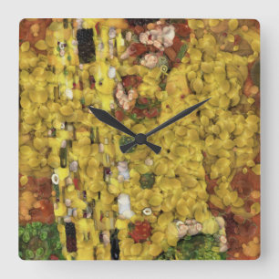 Der Lemon Kiss Gemüseslöffel Kunst Quadratische Wanduhr