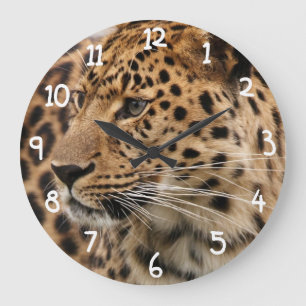 Der Leopard Große Wanduhr