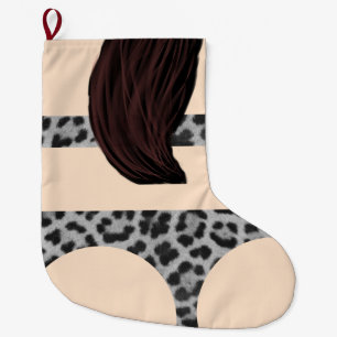 Der Leopard-Katzen-Druck-Bikini-Mädchen der Männer Großer Weihnachtsstrumpf