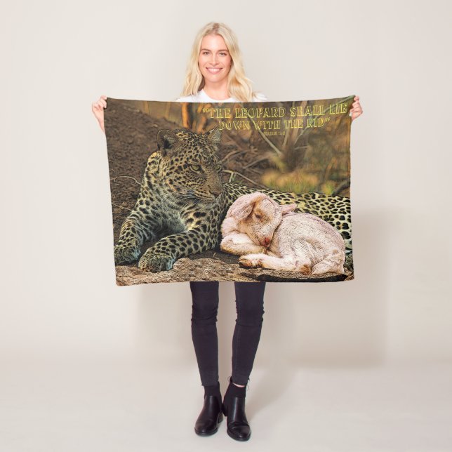 Der Leopard legt sich mit dem KindJesaja 11 hin Fleecedecke (Beispiel)