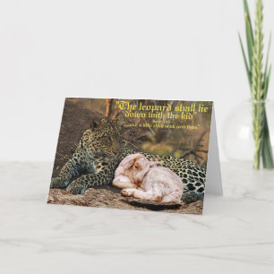 Der Leopard legt sich mit dem Lamm-Isaiah 11 Karte