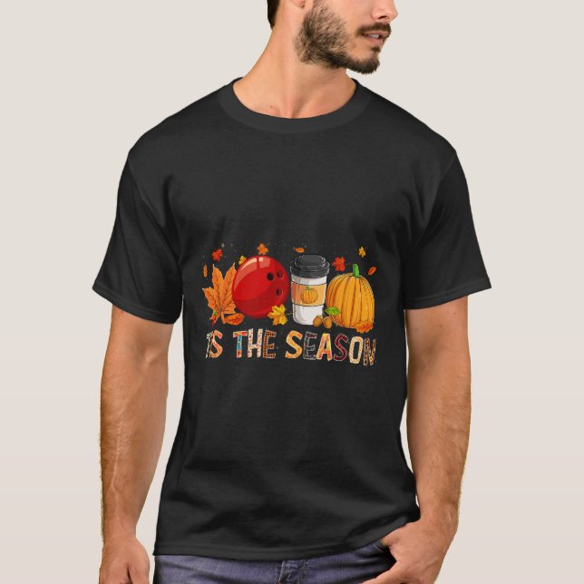 Der Leopard Pumpkin Bowling Halloween Fall T-Shirt (Vorderseite)