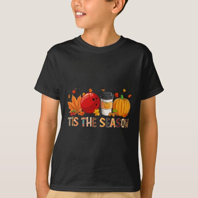 Der Leopard Pumpkin Bowling Halloween Fall T-Shirt (Vorderseite)