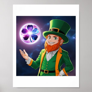 Der Leprechaun-Mond-Aufkleber  Poster
