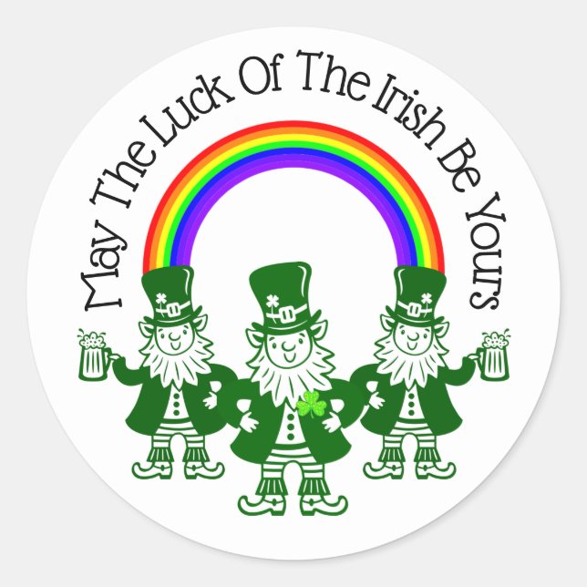Der Leprechaun Trio Classic Round Sticker (Vorderseite)