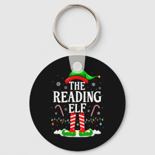 Der lesende Elf Weihnachten Lustiges Buchliebhaber Schlüsselanhänger