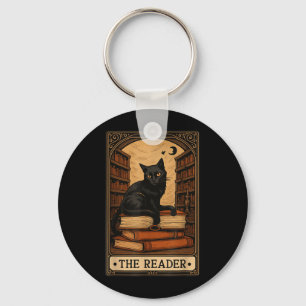 Der Leser Black Cat Buch Lesung Halloween Tarot Schlüsselanhänger