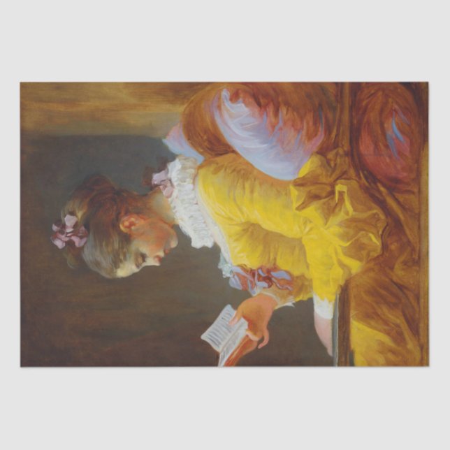 Der Leser durch Jean-Honore Fragonard Seidenpapier (Vorderseite)