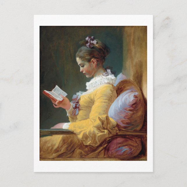 Der Leser, Fragonard Postkarte (Vorderseite)