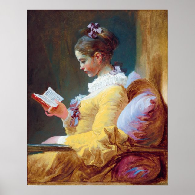 Der Leser von Jean-Honoré Fragonard Poster (Vorne)